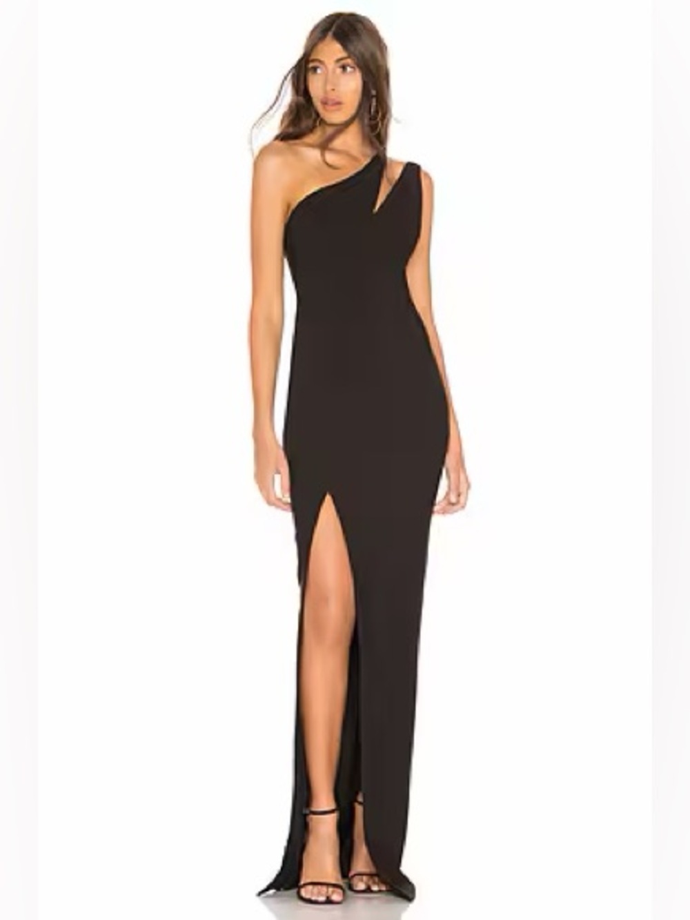 Likely Roxy Gown in Black Asymmetrical One-Shoulder High Side Slit Size 2 - Picture 1 of 8